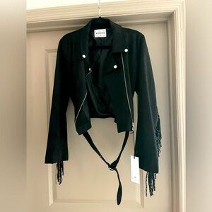 Black Suede Fringe Jacket